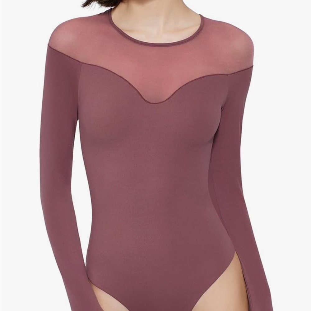Elegant Mauve Long Sleeve Bodysuit